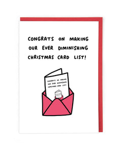 Cath Tate - Diminishing Card List - Christmas Card