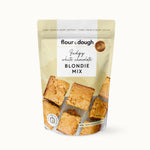 Load image into Gallery viewer, Flour and Dough FUDGY WHITE CHOCOLATE BLONDIE BAKING MIX
