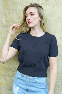 Bow Delicious Top- Black