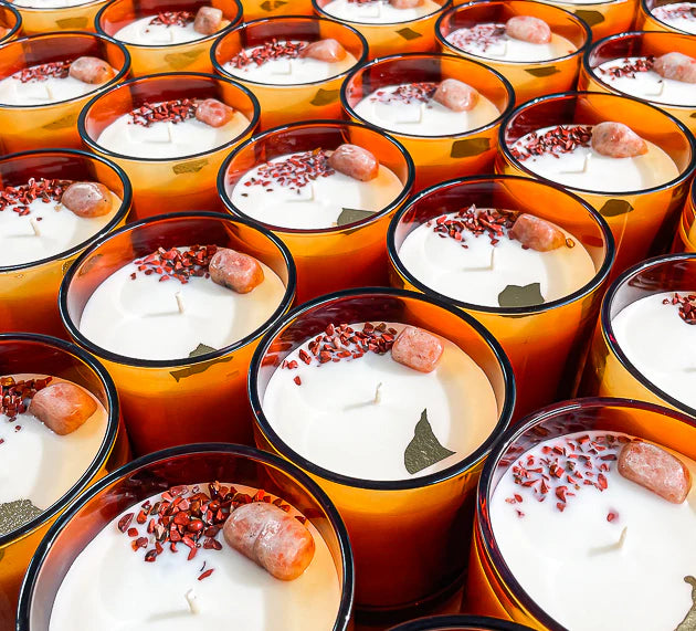 SUNSTONE CRYSTAL CANDLE