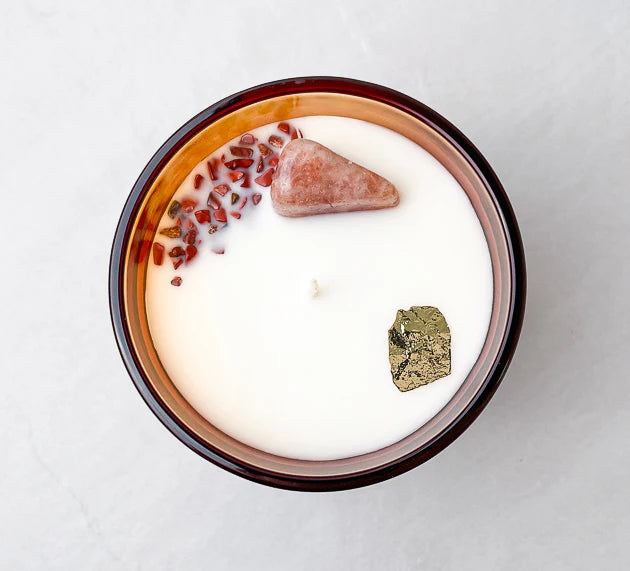 SUNSTONE CRYSTAL CANDLE