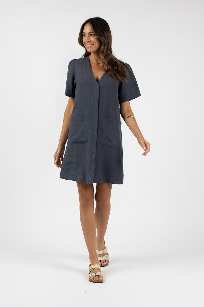 Savina shirt dress steel