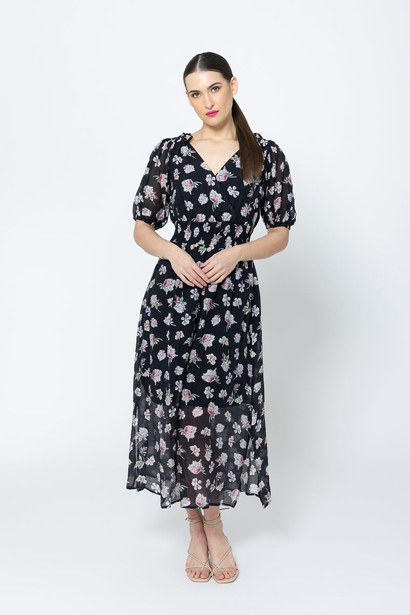 Skillful SS Midi Dress Colourful Bloom