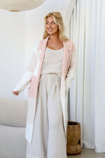 Load image into Gallery viewer, Pietra Longline Cardi- Natural Blush
