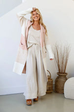 Load image into Gallery viewer, Pietra Longline Cardi- Natural Blush
