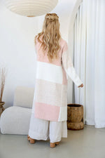 Load image into Gallery viewer, Pietra Longline Cardi- Natural Blush
