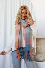Load image into Gallery viewer, Wrap Scarf - Coral Aqua
