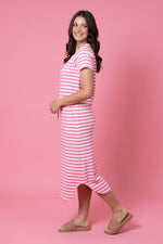 Load image into Gallery viewer, Frankie Midi Dress Pink
Stripe
