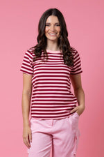 Load image into Gallery viewer, Jordyn Tee Maroon
Stripe
