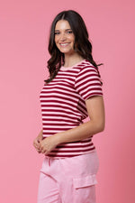 Load image into Gallery viewer, Jordyn Tee Maroon
Stripe
