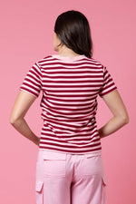 Load image into Gallery viewer, Jordyn Tee Maroon
Stripe
