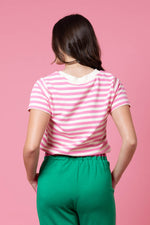 Load image into Gallery viewer, Jordyn Tee Pink Stripe
