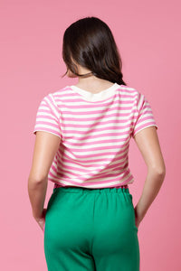 Jordyn Tee Pink Stripe