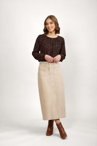 Cooper Skirt Oat Denim