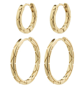 Blossom Recycled Hoop Earrings 2-In-1 Set - Gold Plated