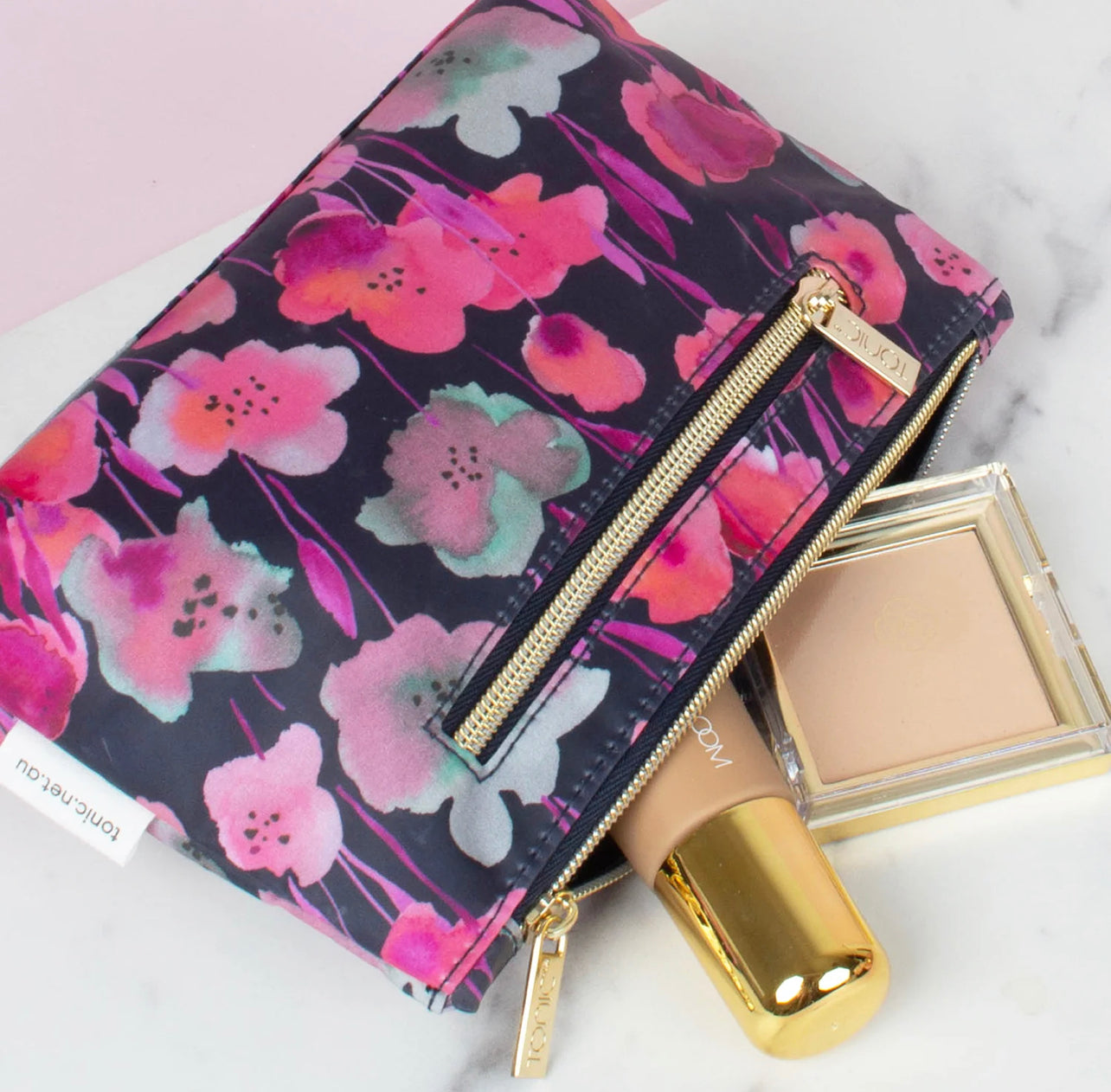 Small Cosmetic Bag - Midnight Meadow