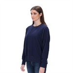Load image into Gallery viewer, Lynette Navy Sweater with Lavender Flowers
