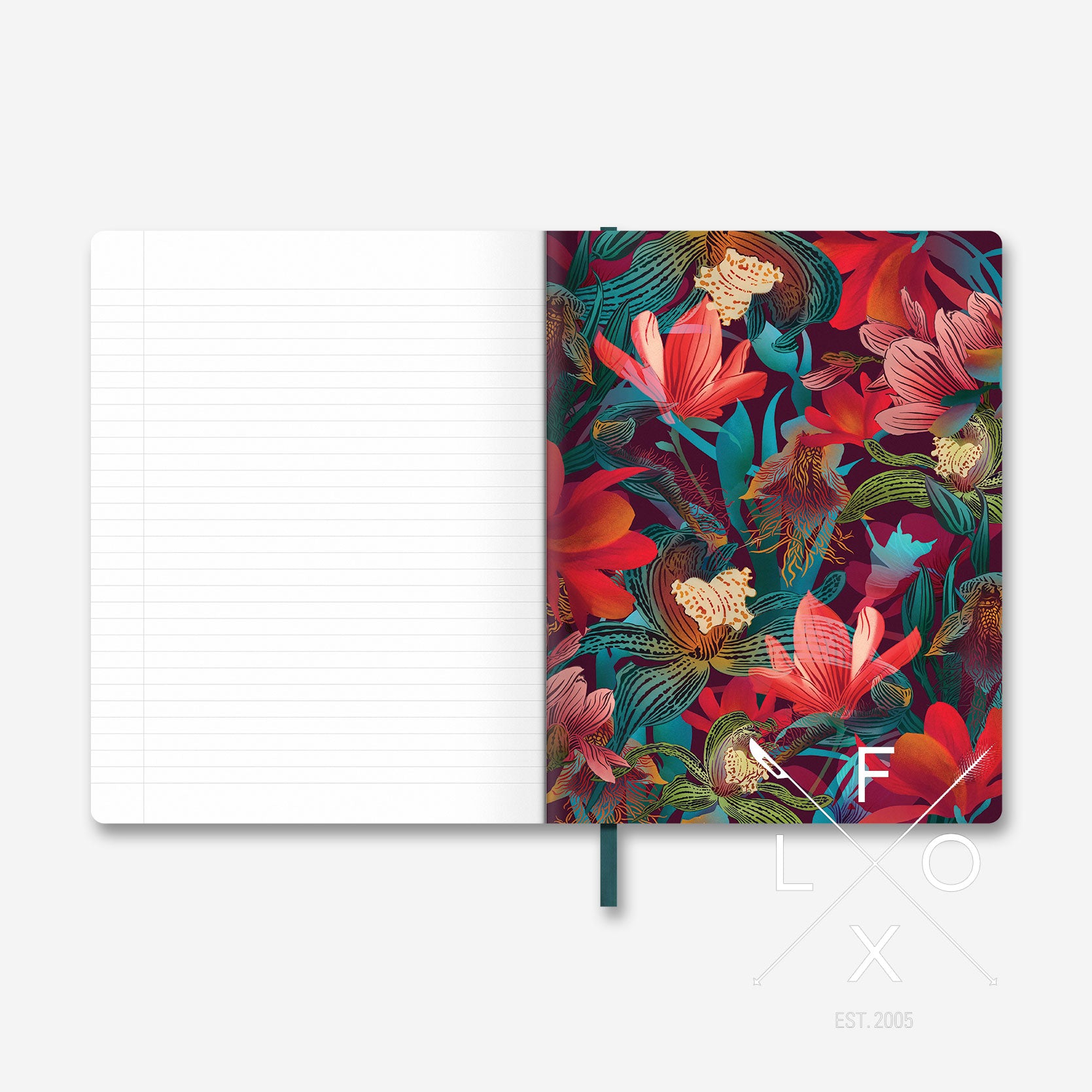 Flox Lined Journal- Orchid and Florets