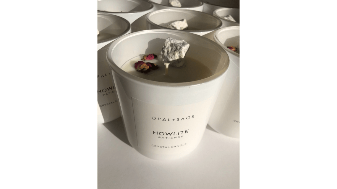 Howlite Crystal Candle | Patience