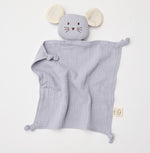 Load image into Gallery viewer, Organic Muslin Mouse Lovey Frost with Milk ears
