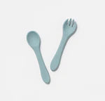Silicone Fork and Spoon Set in Rain