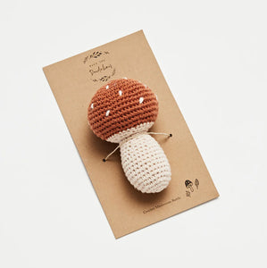 Crochet mushroom rattle