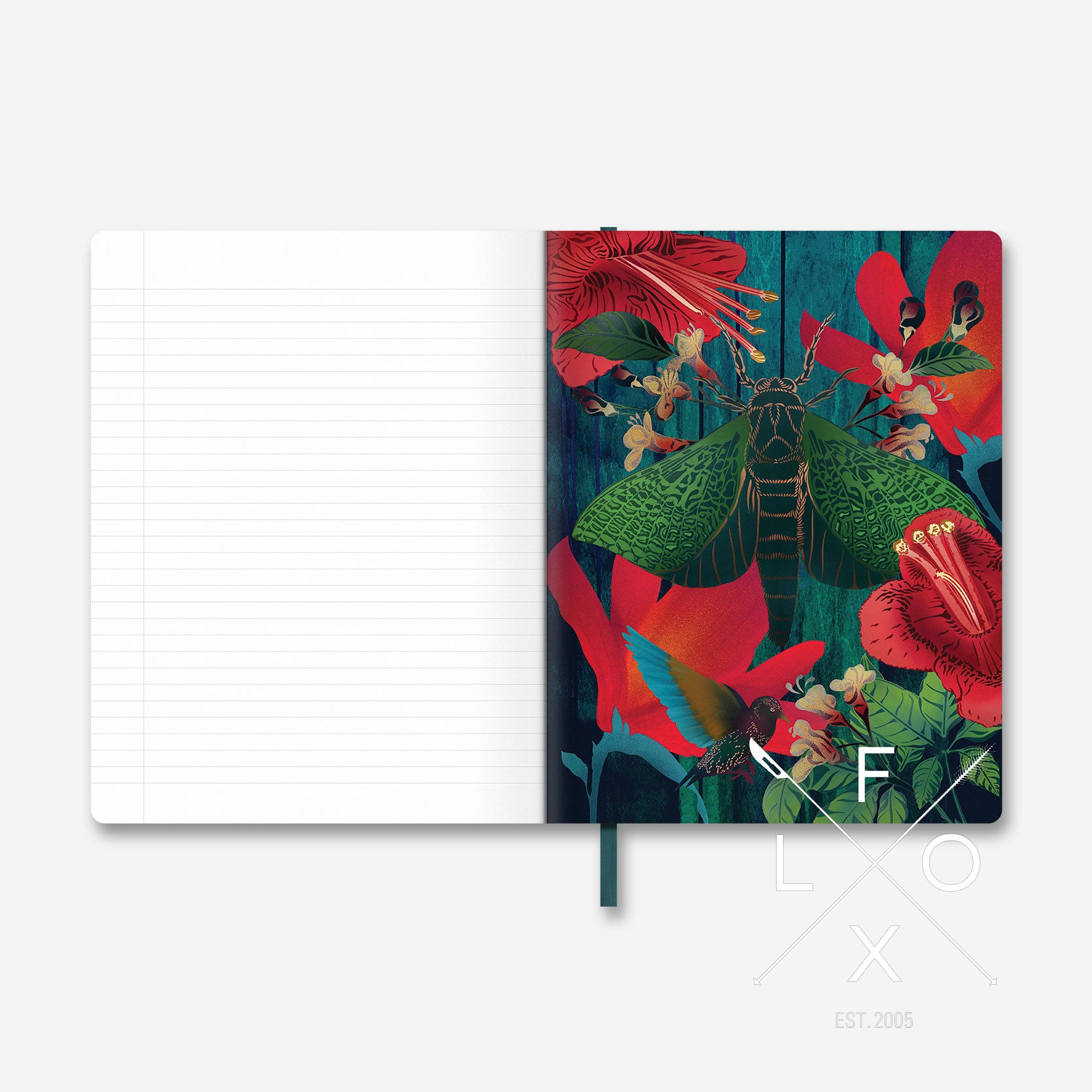 Flox Lined Journal- Orchid and Florets