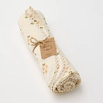 Load image into Gallery viewer, Organic Muslin Swaddle - Daisy with Lace
