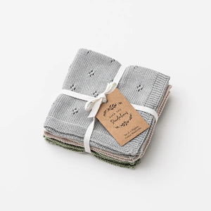 Organic Cotton Wash Cloth Set Sea