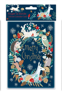 Roger La Borde - Animal Wreath - Christmas Advent Calendar Card